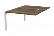 Cтол BENCH на 2 рабочих места (пристав. эл., финальная опора) Polo PE2TPG128 Орех/Белый