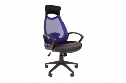 Офисное кресло Chairman 840 black Ткань TW-11 черная/сетка TW-05 синяя
