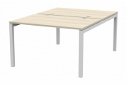 Стол BENCH на 2 рабочих места (4 громмета) Polo PE2TG128ACBL Акация Аури/Белый