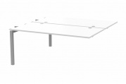 Cтол BENCH на 2 рабочих места (пристав. эл., финальная опора) Polo PE2TPG168BLAL Белый/Алюминий металл