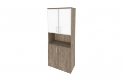 Шкаф высокий широкий Onix O.ST-1.4R white Тиквуд темный