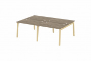 Рабочая станция на деревянных опорах Onix wood OW.D.RS-4.2.8 Тиквуд темный/опоры дуб светлый