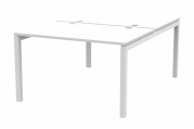 Стол BENCH на 2 рабочих места (4 громмета) Polo PE2TG128BLBL Белый/Белый