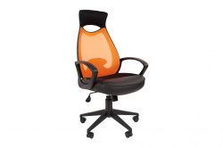 Офисное кресло Chairman 840 black Ткань TW-11 черная/сетка TW-66 оранжевая