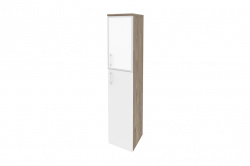 Шкаф высокий узкий левый Onix O.SU-1.7R(L) white Тиквуд темный/белый бриллиант