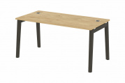 Стол руководителя на деревянных опорах Onix wood direct OW.SRR-4.8 Тиквуд светлый/опоры дуб темный 