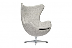Дизайнерское кресло EGG CHAIR Кожа светло-серая матовая