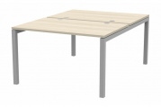 Стол BENCH на 2 рабочих места (4 громмета) Polo PE2TG128ACAL Акация Аури/Алюминий металл