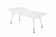 Стол руководителя изогнутый Emporio EMP121.HGW Белый глянец 