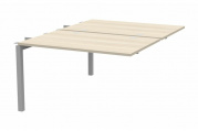 Cтол BENCH на 2 рабочих места (пристав. эл., финальная опора) Polo PE2TPG128ACAL Акация Аури/Алюминий металл