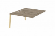 Стол-приставка двойной на деревянных опорах Onix wood OW.D.SPR-3.8 Тиквуд темный/опоры дуб светлый