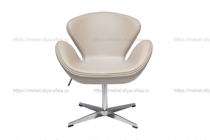 Дизайнерское кресло SWAN CHAIR Кожа латте