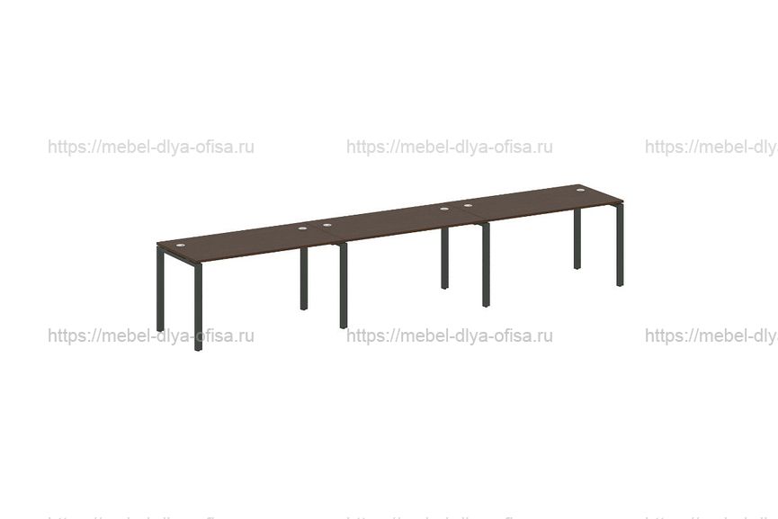 Рабочая станция на 3 раб. места Metal system style БП.СМ-3.3 Венге/металл антрацит