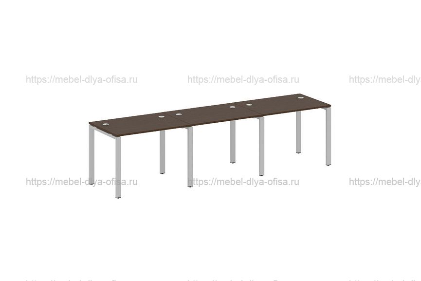 Рабочая станция на 3 раб. места Metal system style БП.СМ-3.1 Венге/металл серый