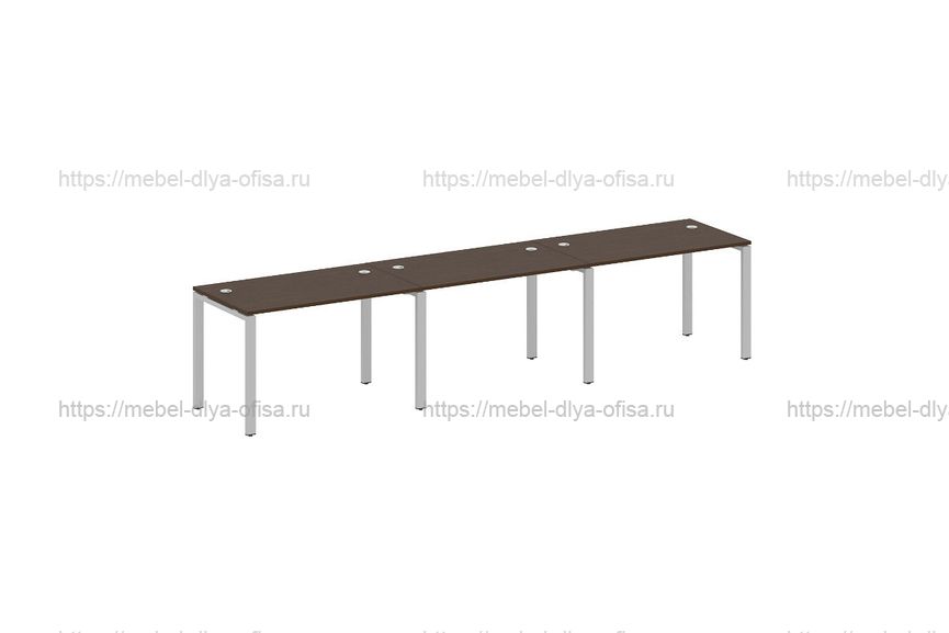 Рабочая станция на 3 раб. места Metal system style БП.СМ-3.2 Венге/металл серый