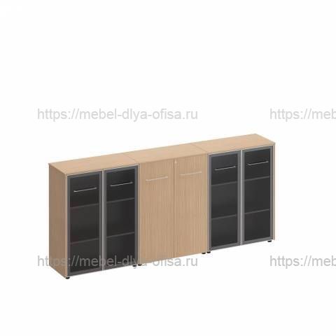 Reventon (Ревентон) Шкаф комбинированный средний(стекло - закрытый - стекло)