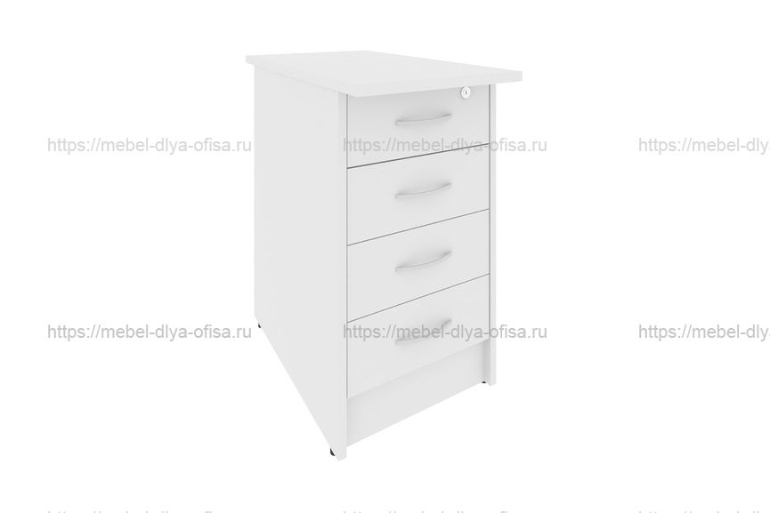 Тумба приставная (с замком) Riva А.ТП-4.2F-S Белый 
