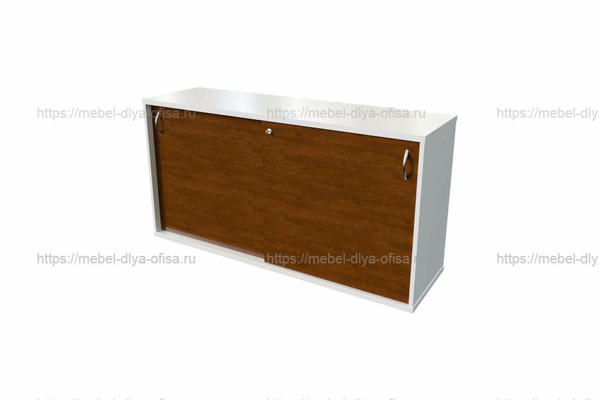 Приставка подкатная (двери купе), с замком Steel evo 17200 Дуб темный/Белый 