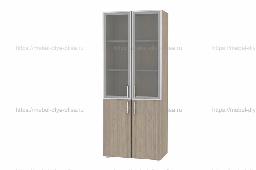 Шкаф комбинированный, со стеклом в алюминиевой раме (нужен топ) Yalta LT-ST 1.2R Вяз благородный