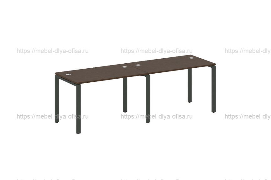 Рабочая станция на 2 раб.места Metal system style БП.СМ-2.2 Венге/металл антрацит