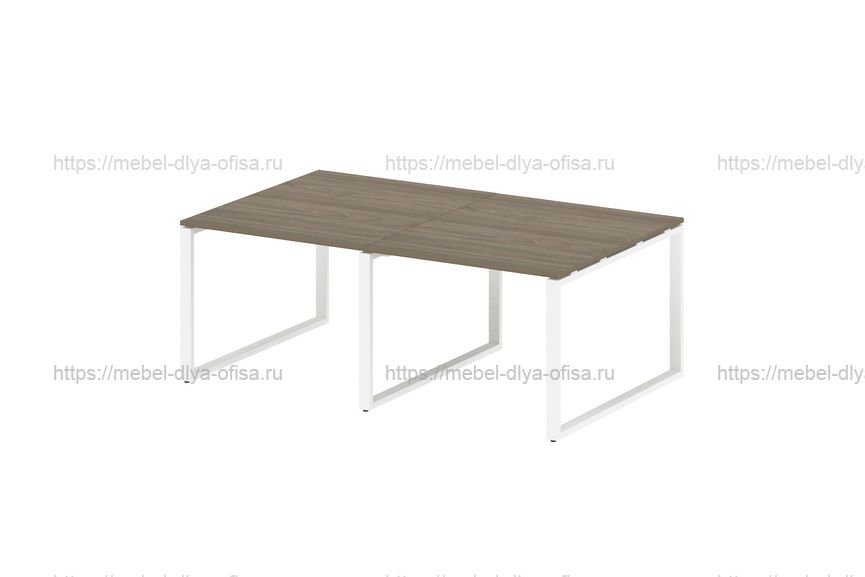 Переговорный стол (2 столешницы) Metal system style БО.ПРГ-2.1 Вяз благородный/металл белый