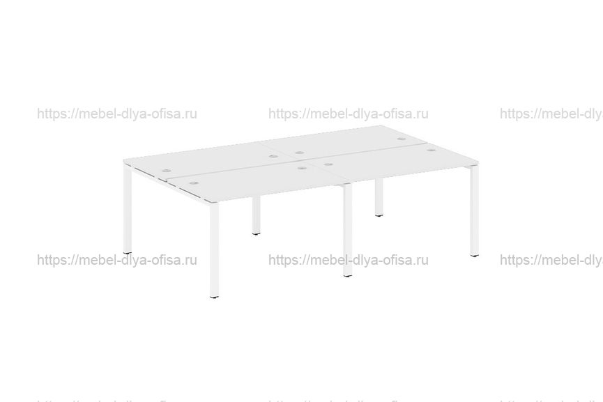 Рабочая станция на 4 раб. места Metal system style БП.СМ-4.2 Белый/металл белый