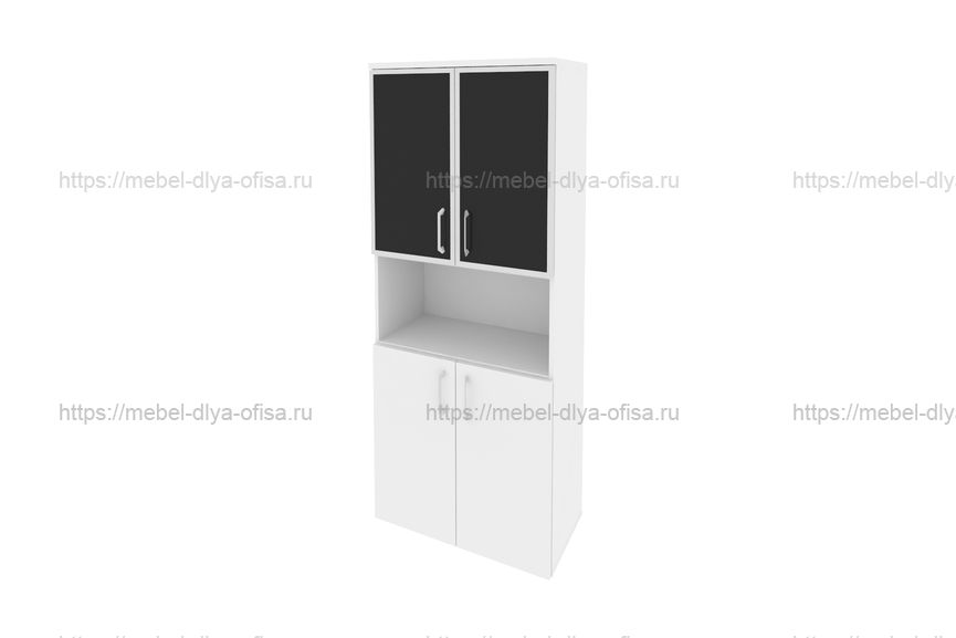 Шкаф высокий широкий Onix O.ST-1.4R black Белый Бриллиант