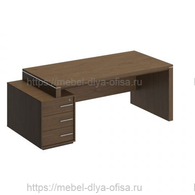Velar (Велар) Стол руководителя левый на опорной тумбе малой, дуб табачный