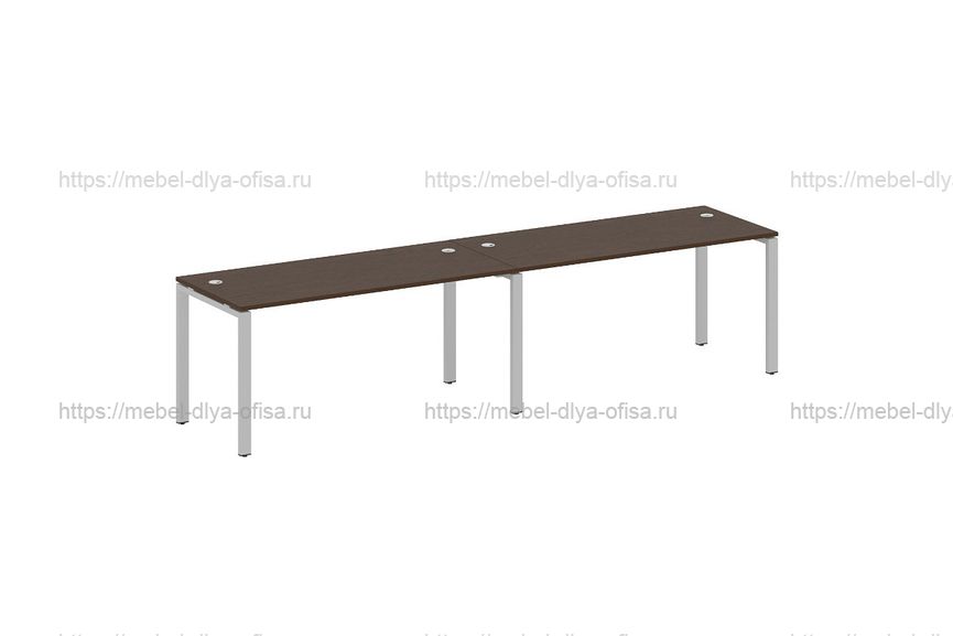 Рабочая станция на 2 раб.места Metal system style БП.СМ-2.4 Венге/металл серый