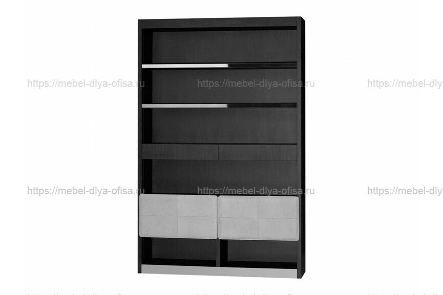 Шкаф книжный Gramercy LBGRAMER01 Wenge/Brown bycast(A02)/Black nickel
