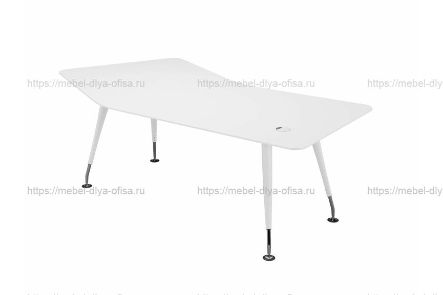 Стол руководителя изогнутый Emporio EMP121.HGW Белый глянец 