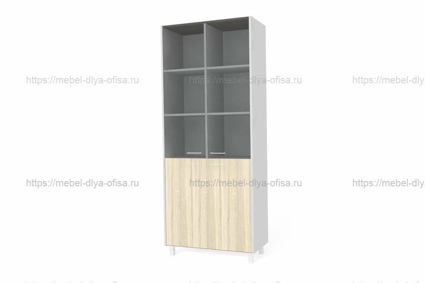Шкаф комбинированный Offix-new OHC 87.2 Дуб Сонома светлый/металлик