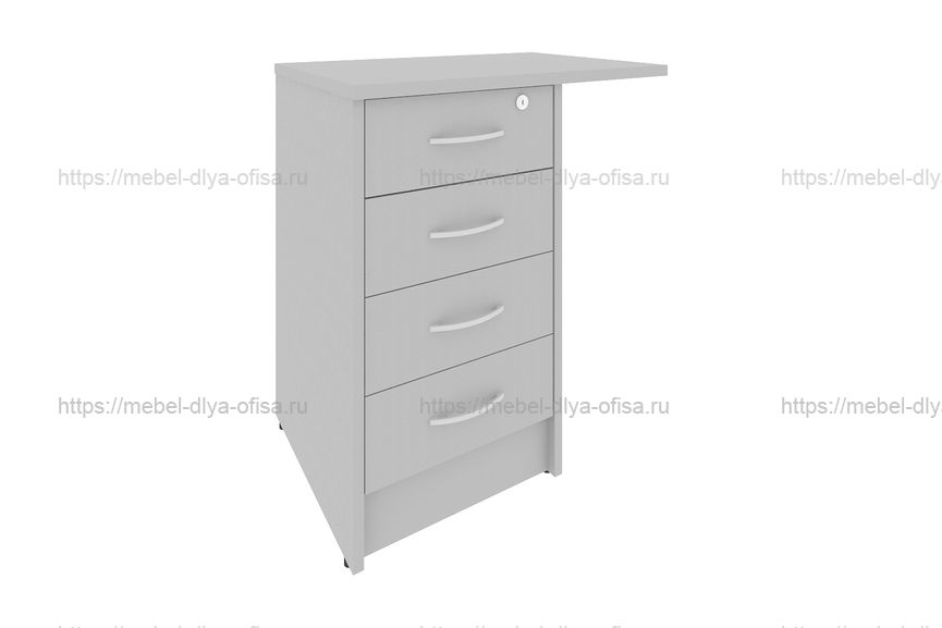 Тумба приставная (с замком) Riva А.ТП-4.3F-S Серый 