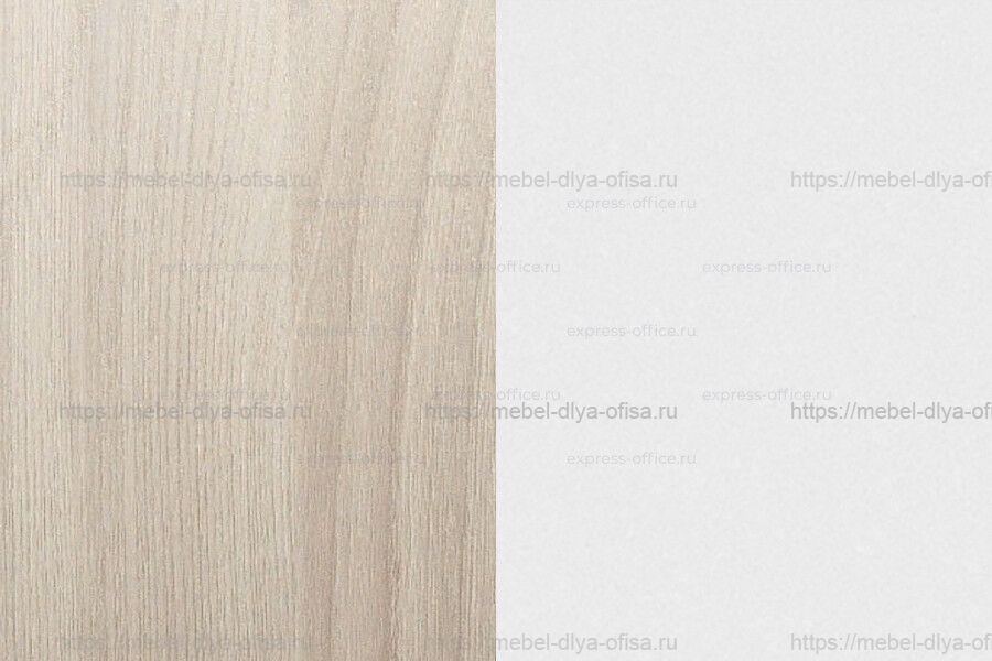 Приставка подкатная, 3 ящика (верхний замок), две двери Steel evo 17201 Дуб светлый/Белый