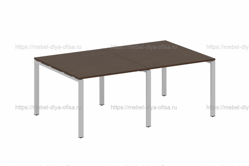 Переговорный стол (2 столешницы) Metal system style БП.ПРГ-2.1 Венге/металл серый