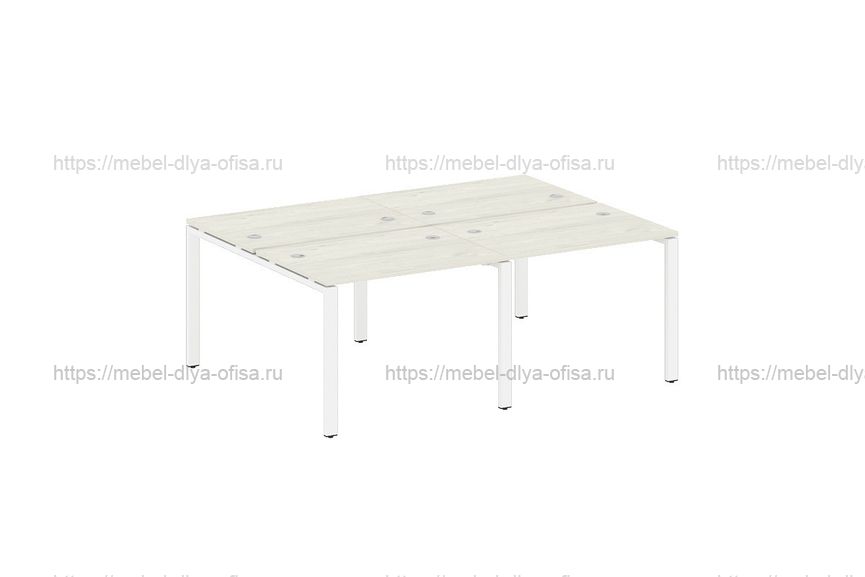 Рабочая станция на 4 раб. места Metal system style БП.СМ-4.1 Дуб Наварра/Белый металл