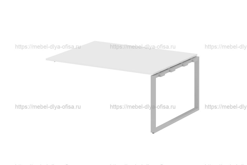 Проходной наборный элемент переговорного стола Metal system style БО.ППРГ-4 Белый/металл серый