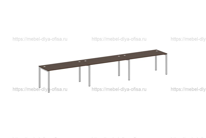Рабочая станция на 3 раб. места Metal system style БП.СМ-3.4 Венге/металл серый