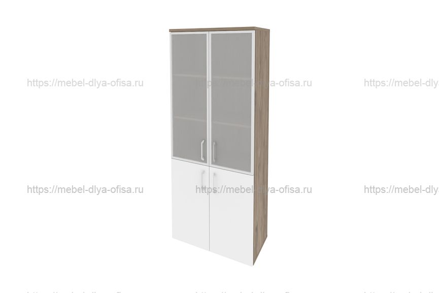 Шкаф высокий широкий Onix O.ST-1.2R Тиквуд темный/белый бриллиант