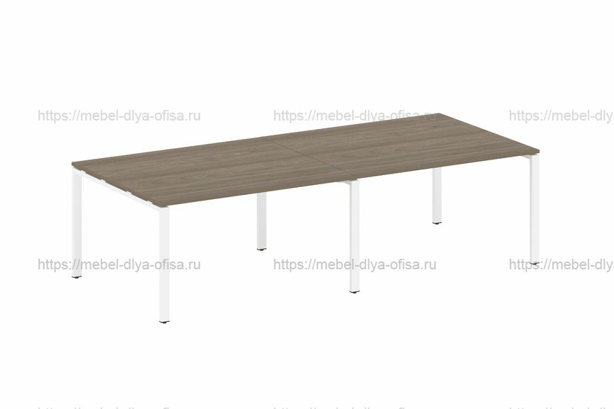 Переговорный стол (2 столешницы) Metal system style БП.ПРГ-2.3 Вяз благородный/металл белый
