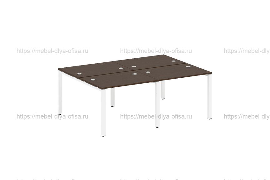 Рабочая станция на 4 раб. места Metal system style БП.СМ-4.1 Венге/металл белый