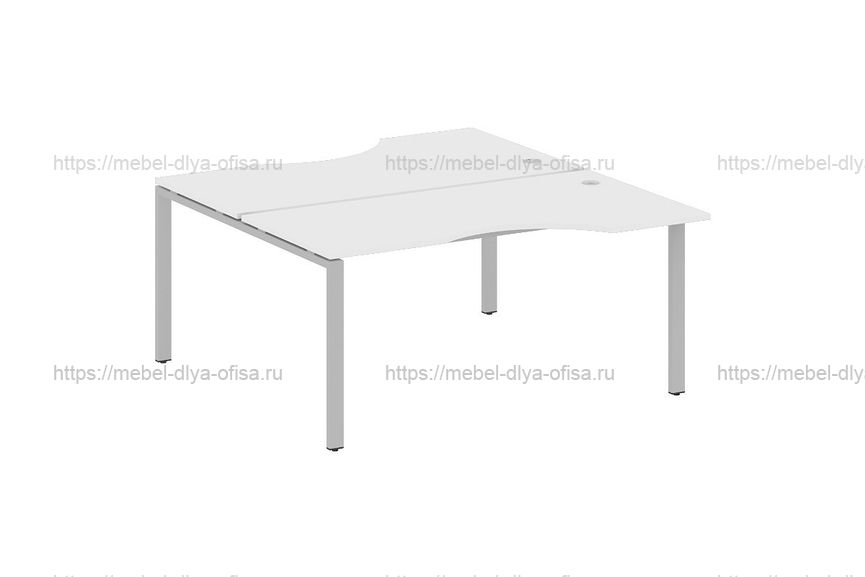 Рабочая станция криволинейная Metal system style БП.РАС-СА-2.1 Белый/металл серый