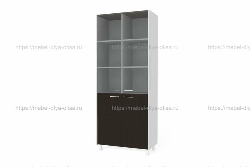 Шкаф комбинированный Offix-new OHC 87.2 Легно темный/металлик