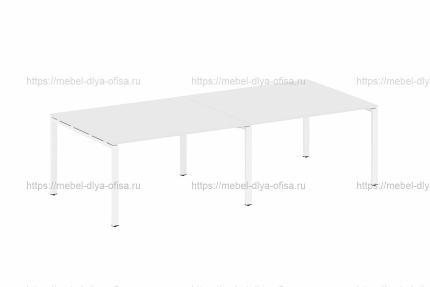 Переговорный стол (2 столешницы) Metal system style БП.ПРГ-2.3 Белый/металл белый