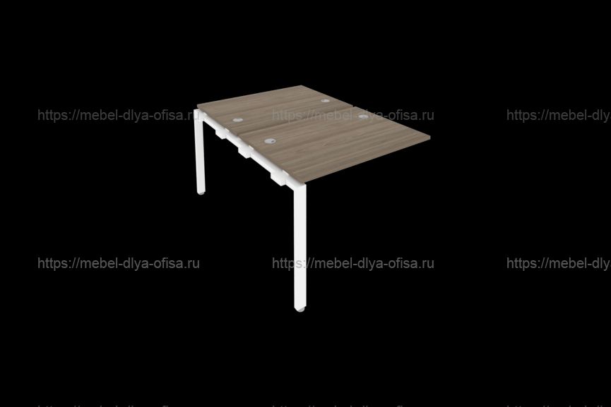 Проходной наборный элемент рабочей станции Metal system style БП.ПРС-СП-2.1 Вяз благородный/металл белый
