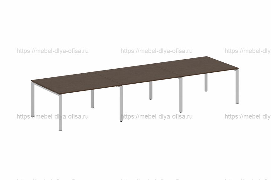 Переговорный стол (3 столешницы) Metal system style БП.ПРГ-3.3 Венге/металл серый