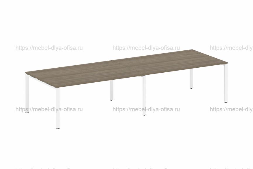 Переговорный стол (2 столешницы) Metal system style БП.ПРГ-2.5 Вяз благородный/металл белый