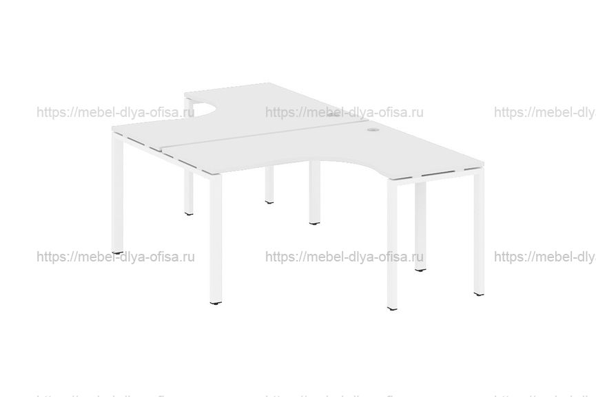 Рабочая станция криволинейная Metal system style БП.РАС-СА-2.3 Белый/металл белый