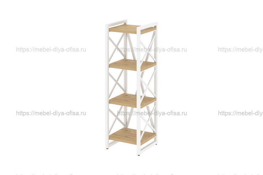 Стеллаж на регулируемых опорах Loft VR.L-MST.O-4.4 Тиквуд светлый/белый металл