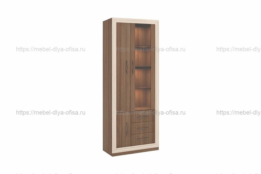Шкаф-витрина ШВтВ-ФСД-БЯН, правый Шамони/Карамель